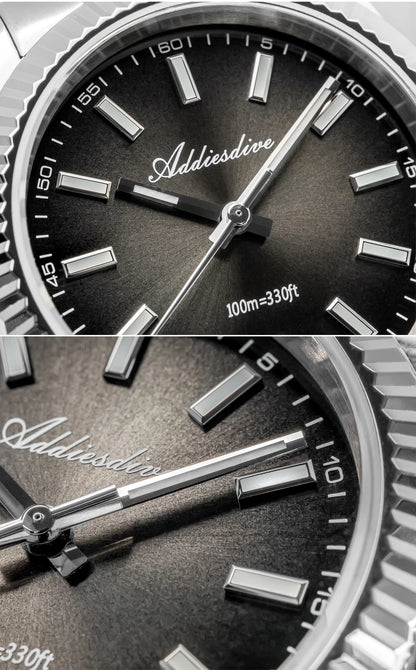 ADDIESDIVE New Men's Watch AD2073 Sapphire Glass 36mm VH31 Sunburst Quartz Watches 10Bar Waterproof Diving Luminous Wristwatch