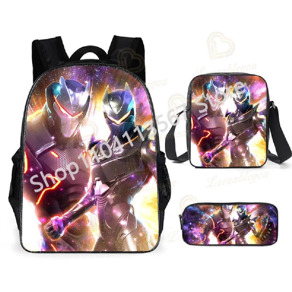 3Pcs/Sets Fortnite School Bags for Boys Girls Cartoon Battle Royale Game Book Bags Sets Games Backpacks School Gifts
