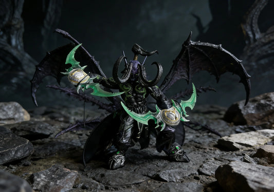 World of Warcraft Handheld Black Devil Hunter Illidan Fury Wind Ornament Lich King Arthas Model Boy