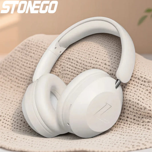 Foldable Wireless Bluetooth Headset Over Ear Sports Headphones with Stereo Sound, Noise Reduction, High Power Bluetooth Headphones for Music, Calls & Travel