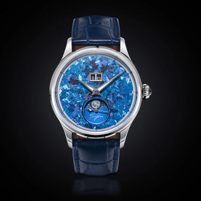 Sugess Watch of Men Moonphase ST2528 Movement Automatic Mechanical Wristwatches Waterproof Sapphire Crystal Titanium Dial S401