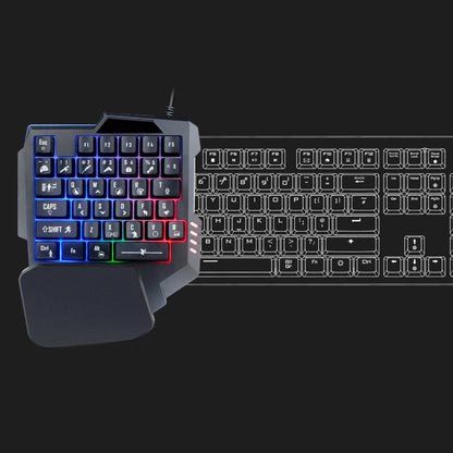 1pc RGB Gaming Keyboard Single Hand Mini USB Ultra-slim Wired 35-Keys OneHandedly Backlight Keyboard For Computer PC Laptop