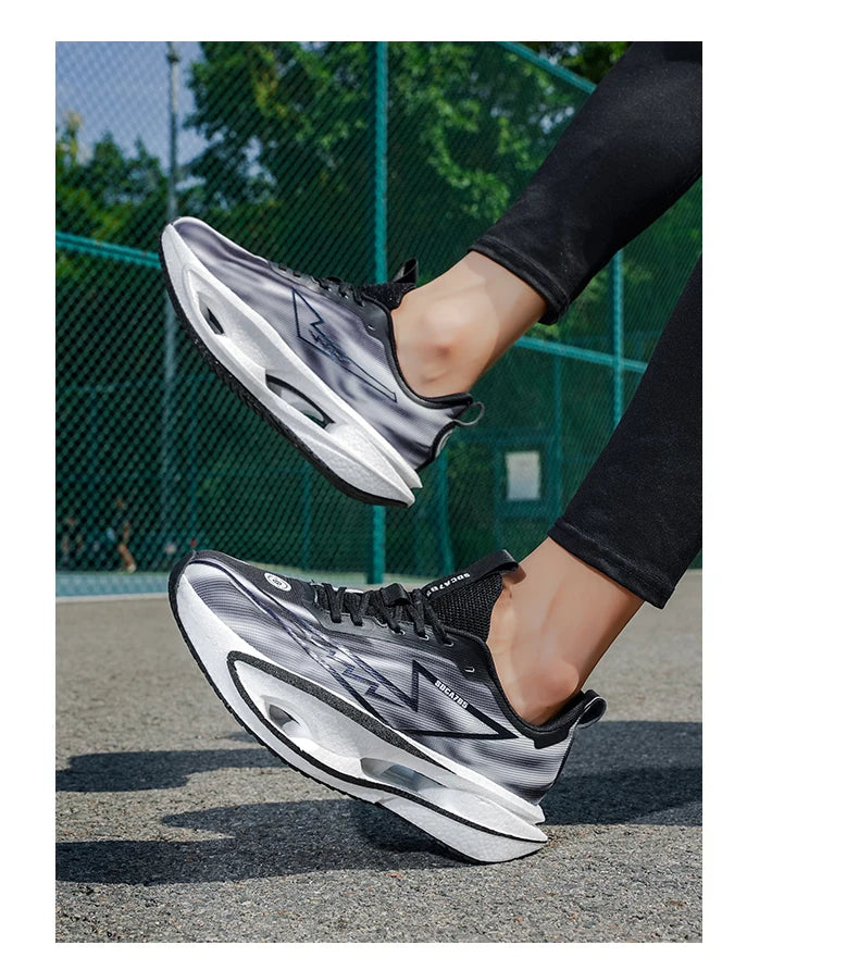 Løbesko til maraton, specialudgave til mænd, sportssko med kulfiberplade, åndbare, ultralette, komfortable, atletiske, støddæmpende, stabile sneakers til kvinder