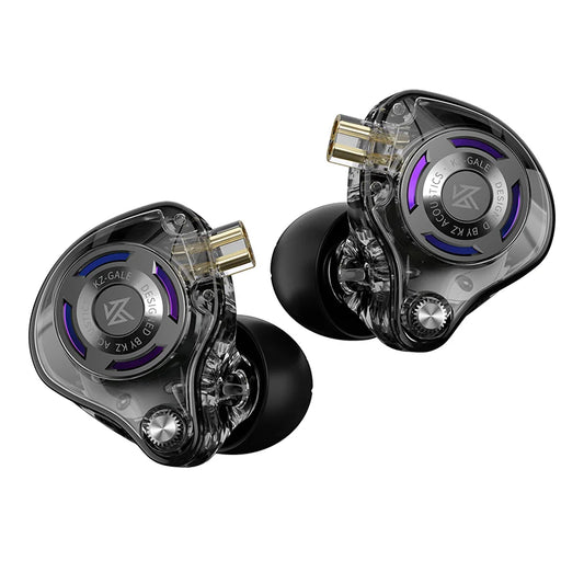 KZ Gale Gaming IEM Earphones – HiFi Super-Linear Driver In-Ear Monitor with Detachable Silver-Plated 2-Pin Cable