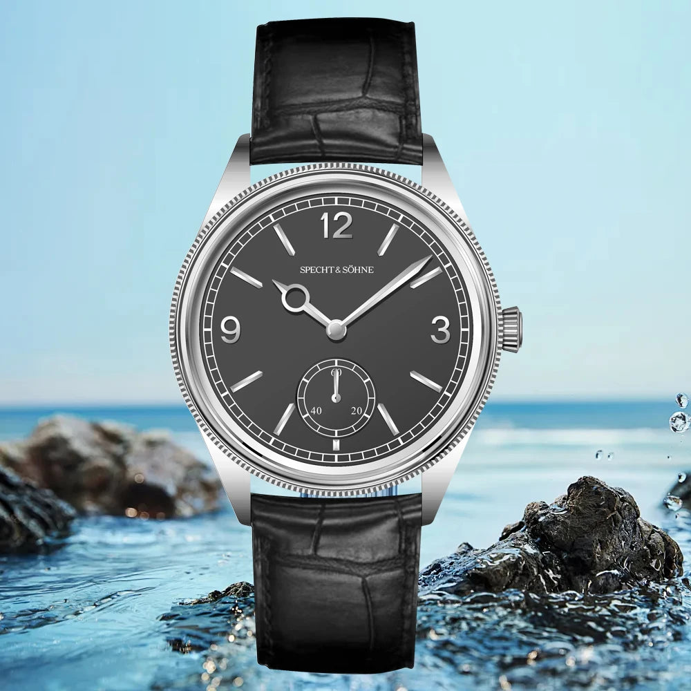 New Specht & Söhne 1908 Classic Men's Watches Mechanical Watch Genuine Leather Stainless Steel Business Wristwatch Waterproof