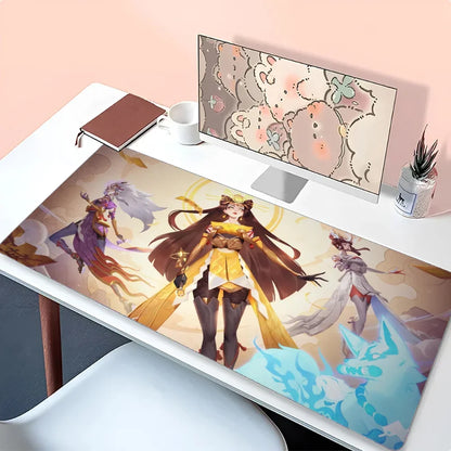 Подложка за мишка Amaterasu Kiriko Overwatch, постелка за бюро с подложка, гейминг аксесоари, Prime Gaming XXL подложка за клавиатура, омекотена постелка