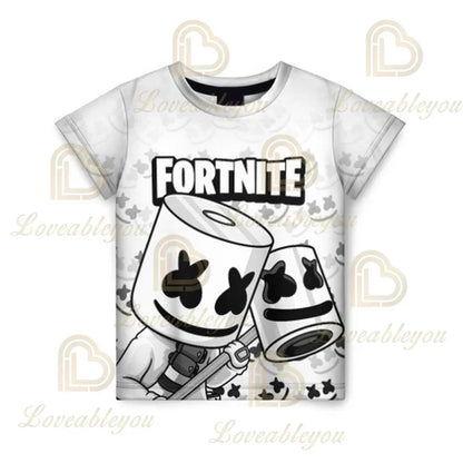 Fortnite T Shirt for Kids Banana Peely T-shirt Men's Women's Tshirt Battle Royale Game T Shirt Harajuku Summer Tops