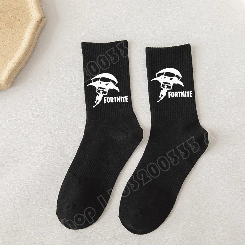 Fortnite Socks Cartoon Game Character Long Sock for Kids tudents in Spring and Autumn Solid Color Cotton Socks Birthday Gifts