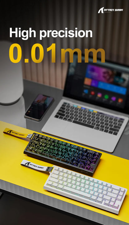 Teclado gaming magnético ATTACK SHARK X68HE X68PRO HE e FREEWOLF F68 com fios F68Pro sem fios para gaming profissional 0.01mm Rapid Trigg