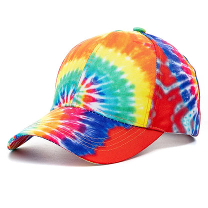 New Outdoor Casual Tie Dye Caps For Women Rainbow Colorful Baseball Cap Female Fashion Streetwear Summer Hat