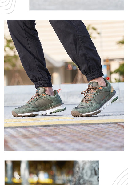 Rax Cowhide Hiking Shoes Men Outdoor Mountain Antiskid Climbing Sneakers Warm Lightweight Trekking Boots Sports Casual Shoes