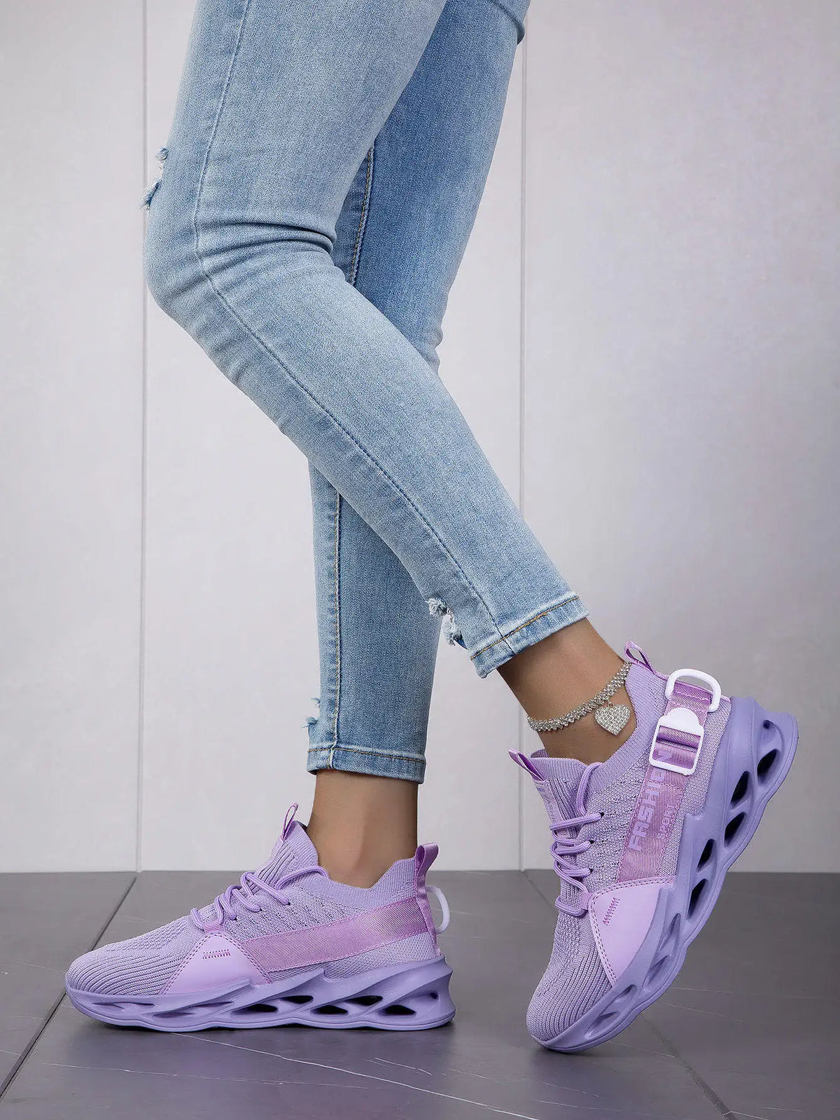 Sneakers casual viola alla moda per donna e uomo, scarpe da corsa Blade, taglie grandi 48, scarpe sportive leggere e traspiranti, sneakers da uomo in rete