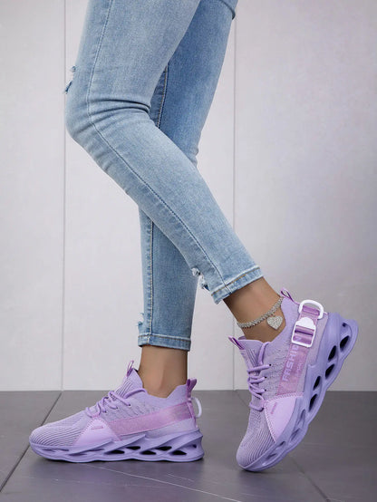 Sneakers casual viola alla moda per donna e uomo, scarpe da corsa Blade, taglie grandi 48, scarpe sportive leggere e traspiranti, sneakers da uomo in rete