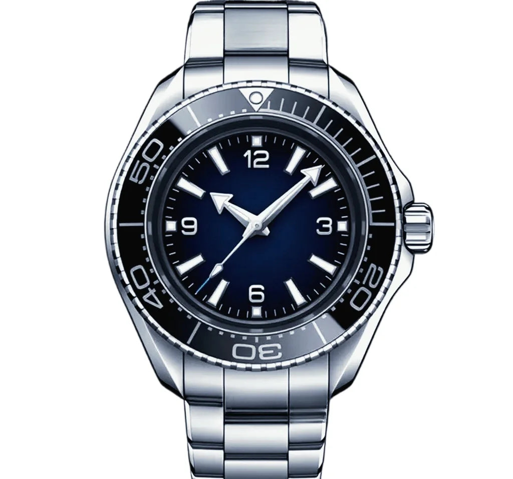 904L Stainless Steel Case, for Men Automatic Mechanical Movement Luxury Watch, Black Blue Leather Ceramic Exquisite Heritage