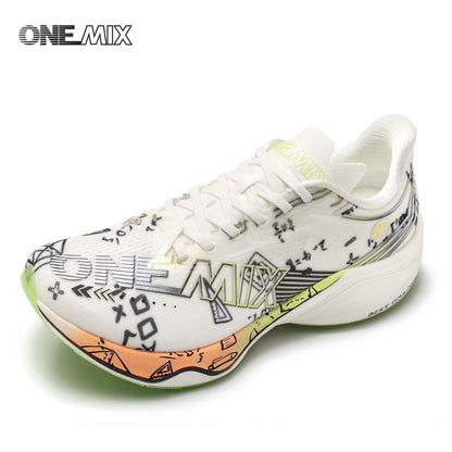 ONEMIX Neue Marathon-Laufschuhe mit Nylon-Carbonplatte, stoßdämpfende Profi-Rennschuhe mit stabiler Unterstützung, ultraleichte Rebound-Sneaker