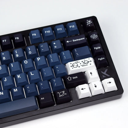 „KBDiy Clone GMK Galaxy“ PBT retro klavišų dangteliai, skirti „Aula 60“ mechaninei klaviatūrai, žaidėjams, su atskirtu tarpo klavišu, „Cherry“ profilio „Alice“ klavišų dangteliai