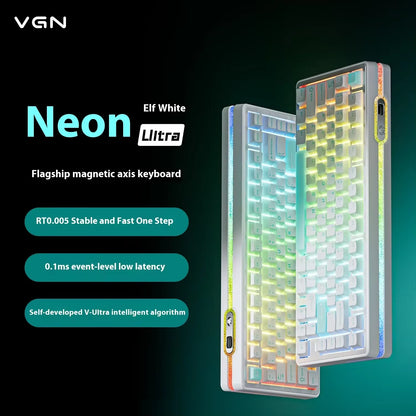 Vgn Neon 75 Mechanical Keyboard Tri Mode E-Sports Magnetic Switch Game Keyboard 75% Hot Swap 8000mah For Pc Accessory Customized