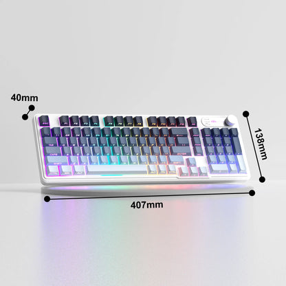 Magegee Gk960 Membrane Keyboard Wireless 2.4g Bt 98 Keys Abs Side Engraved Keycaps Adjustable Rgb Lights for Office Game Windows