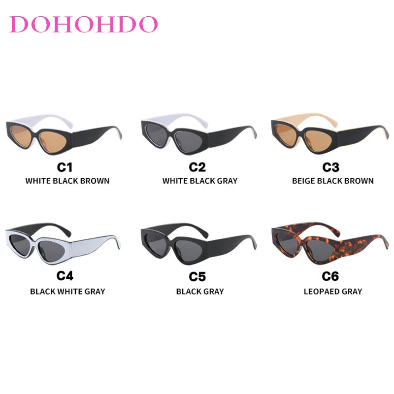 2025 New Fashion Cat Eye Small Oval Women Sunglasses Men Trendy Y2K Punk Sun Glasses Female Travel Shade Vintage Eyewear UV400