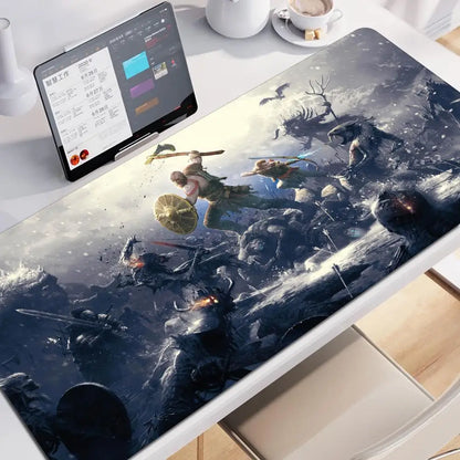 Xxl Mouse Pad God of War Gaming Accessories Keyboard Computer Carpet Game Desk Mat 90x40cm Large Pc Gamer Cabinet Table Mousepad