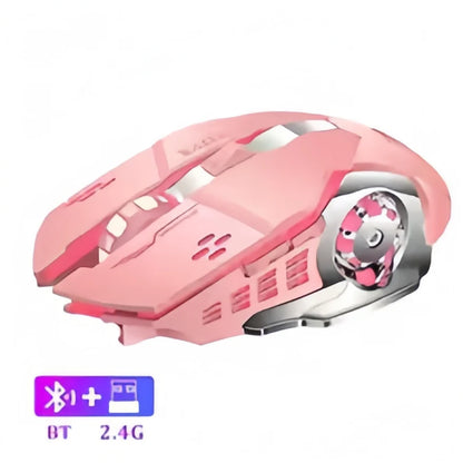 Újratölthető vezeték nélküli gaming egér – csendes Bluetooth/USB, RGB háttérvilágítás, e-sporthoz PC-re