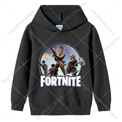 Fortnite-Kinder-Hoodies für den Herbst, Kapuzen-Sweatshirt für Jungen und Mädchen, dünner Trainingsanzug, langärmelige Pullover-Oberteile, Sportbekleidung, Kinderkleidung