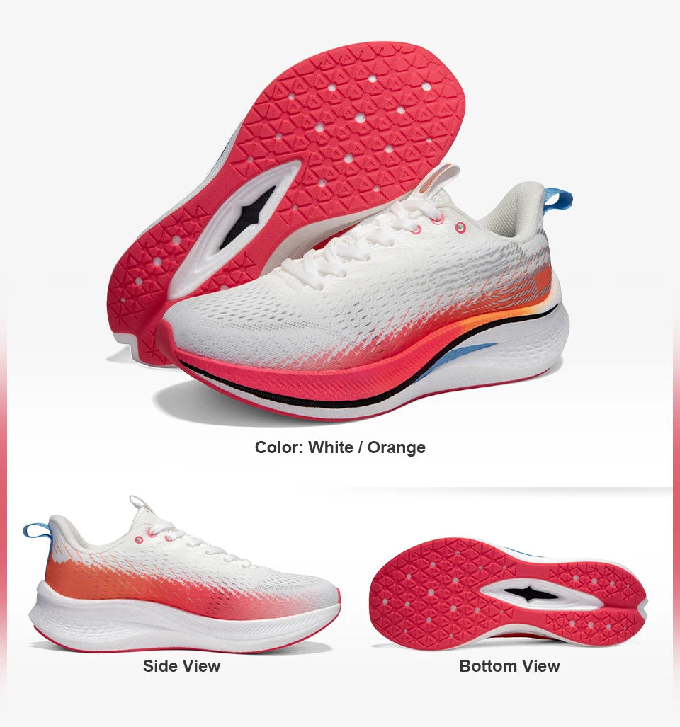 Baasploa Damen-Laufschuhe für Profis, Outdoor, Carbon-Platte, rutschfeste Sportschuhe, Damen-Freizeitschuhe, atmungsaktive Jogging-Sneaker