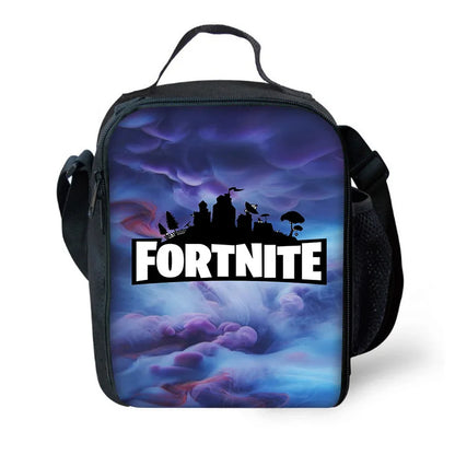 Trendiges Gaming-Design Kinder-Rucksack F-FortniteS mit Lunchbag und Federmäppchen, Schulranzen mit großem Fassungsvermögen für Jungen und Mädchen, ideales Geschenk