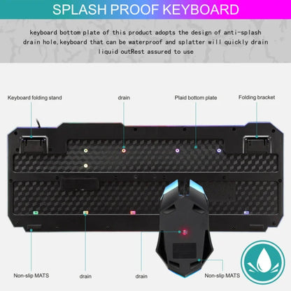 Computer Desktop Wired Gaming Keyboard Mouse Mechanical Feel Led Light Backlit Keyboard Mouse Combos