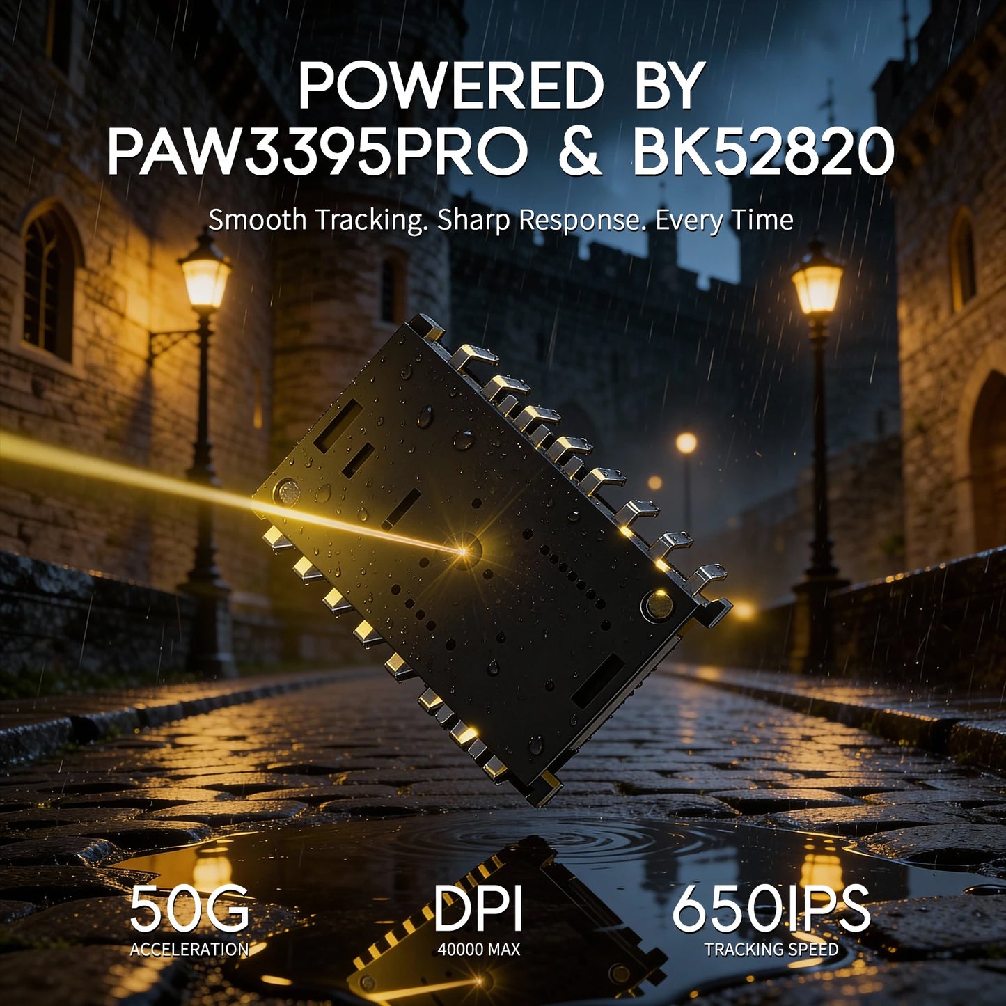 MAMBASNAKE M2 ultralichte draadloze gamingmuis, PAW3395PRO-sensor 40000 DPI, 41g koolstofvezel, tri-mode