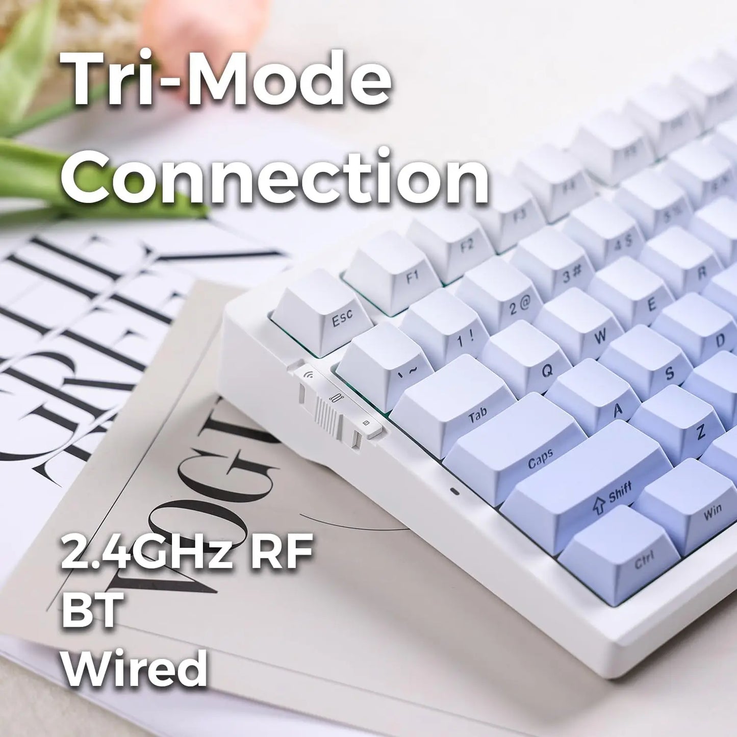 MCHOSE G75 Pro Wireless Mechanical Keyboard 75% Layout Gasket Mounted 5 Layers Dampening RGB Backlit Tri-Mode Hot Swappable