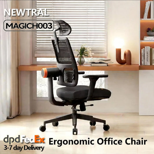 NEWTRAL MAGICH003 Ergonomic Office Chair with Adaptive Lumbar Support, Auto-Following Backrest, Adjustable Headrest, 3D Armrests & Seat Depth