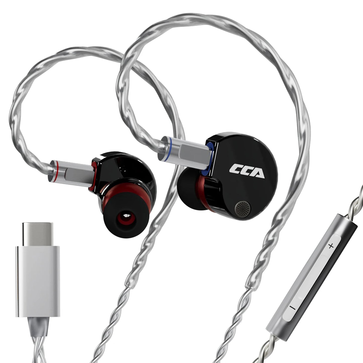 CCA Phoenix HiFi Earphones Dynamic Drive LCP Diaphragm Earphones Noise Cancelling Replaceable 2PIN Cable Gaming Wired Earphone