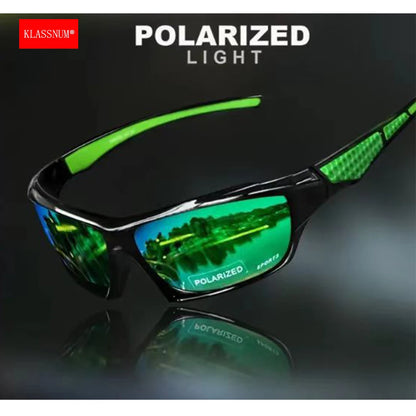 KLASSNUM Men Sports Polarized Sunglasses Lightweight Night Vision Yellow Shades Cycling Driving Fishing Fashion Mirror Sunglass