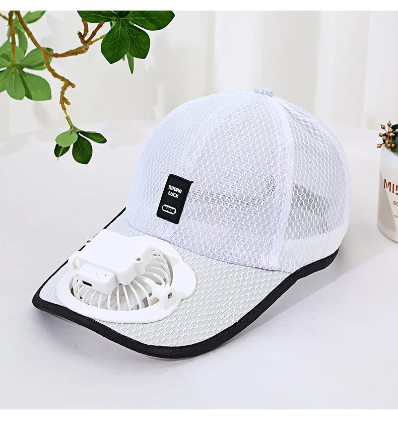 Rechargeable Fan Baseball Net Hat Sun Protection Duck Tongue Breathable Net Hat For Couples Outdoor Travel Men Women mz129