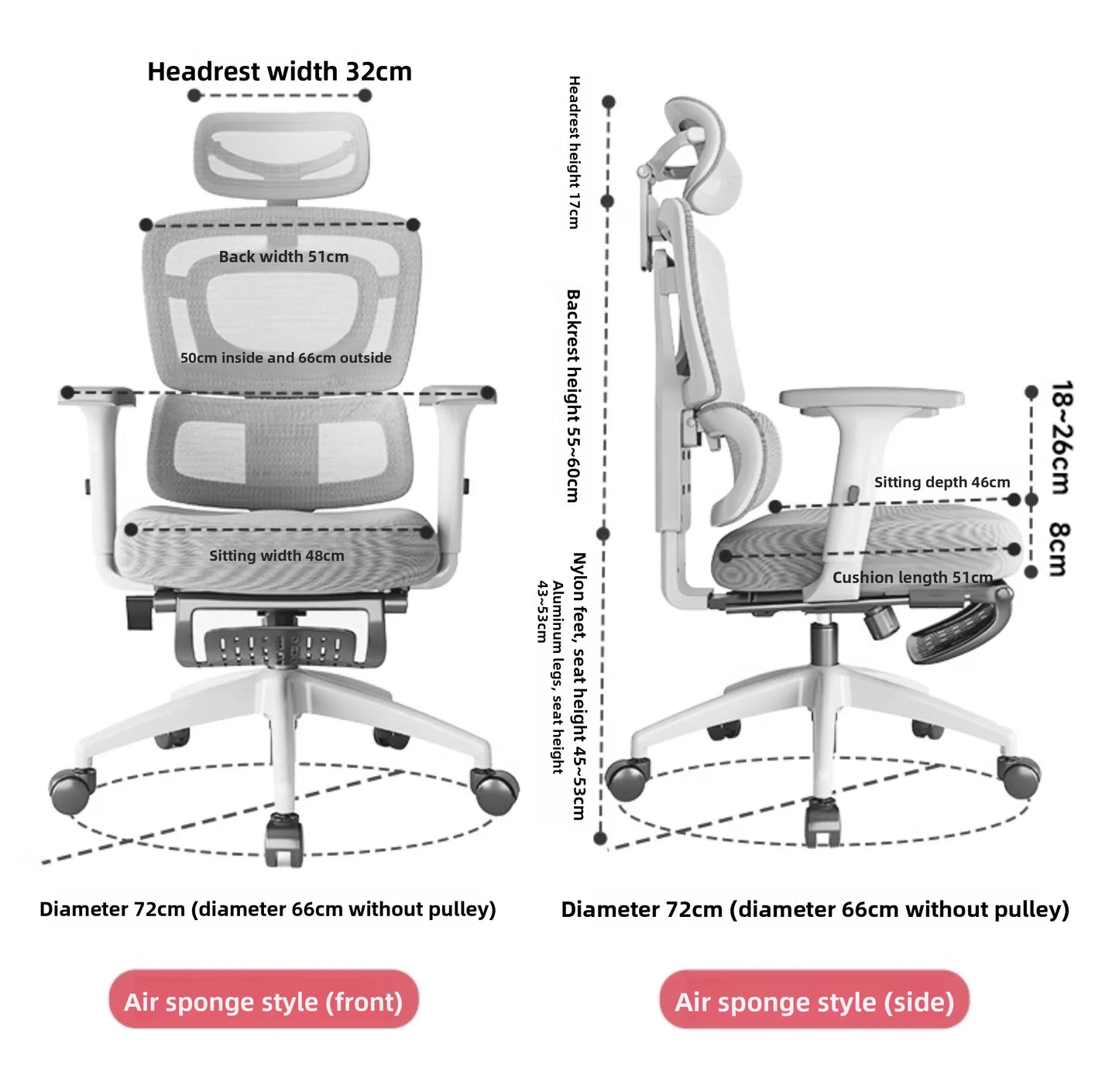 Ergonomic Office Chair Comfortable  Long Sitting Home Gaming Computer Recliner Nap Chair Adjustable Height Lumbar Support Swivel