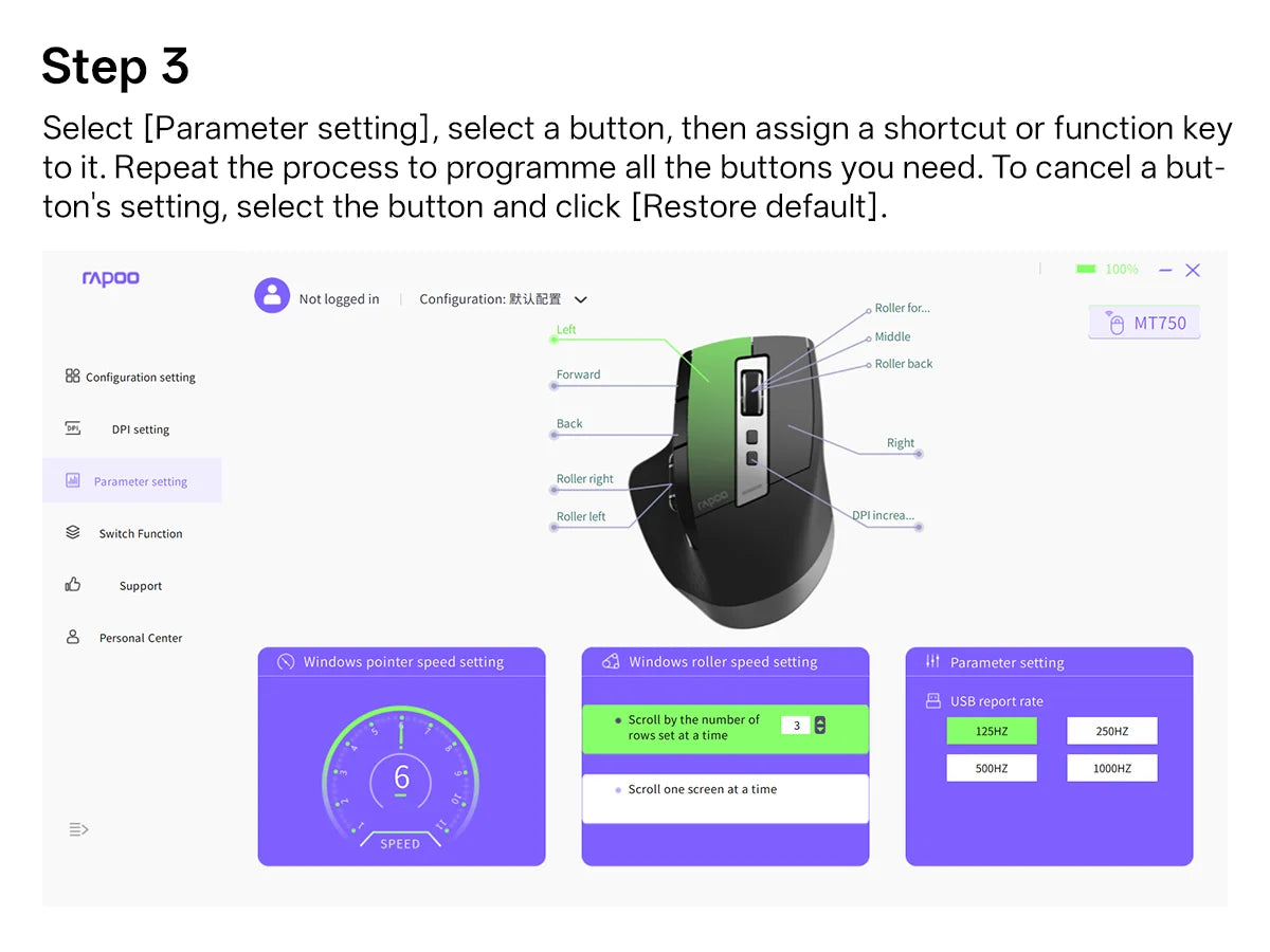 Rapoo New MT710L kabellose, wiederaufladbare Multi-Mode-Bluetooth-Maus, ergonomisch, 4000 DPI, unterstützt bis zu 4 Geräte, Büromaus
