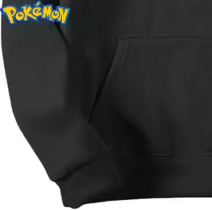 Pokemon Anime Flareon Cotton Hoodie Yellow Color Character Print with Fire Effect Pattern on Back and Hood Casual Streetwear