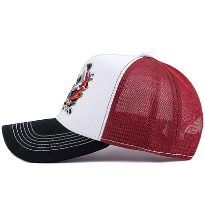 Styl unisex – fajna czapka z daszkiem z haftem pandy, eleganckie czapki typu trucker dla mężczyzn i kobiet, oddychająca czapka letnia do noszenia na co dzień i na świeżym powietrzu