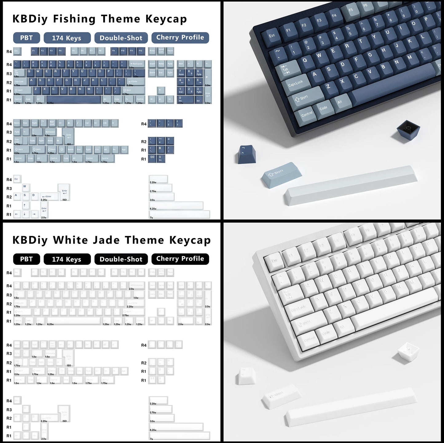 KBDiy GMK Illusion Keycap Cherry Profile Double Shot PBT ISO Keycaps For Gamer Mechanical Keyboard Kit Gaming Point Retro Keycap