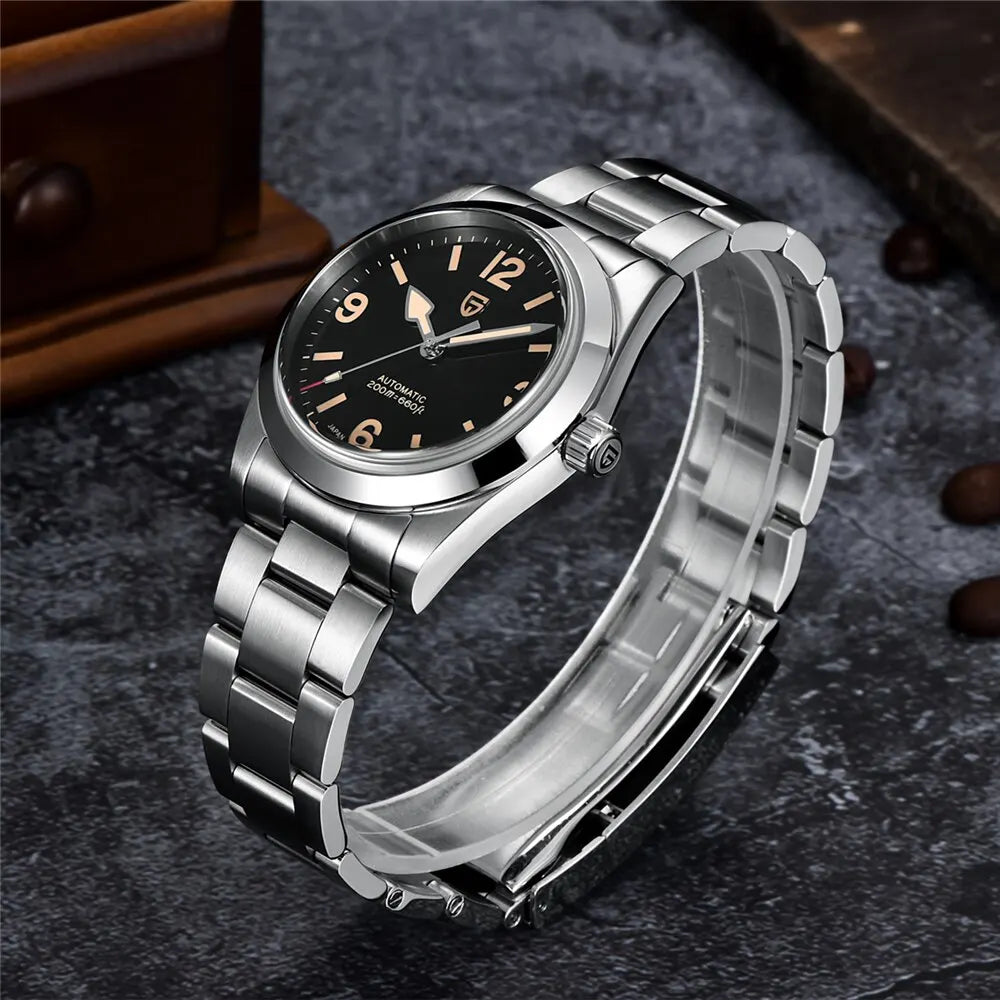PAGANI DESIGN 2026 New 36MM Men Automatic Mechanical Watches Sapphire Stainless Steel AR Coating 20Bar Clock Watch for