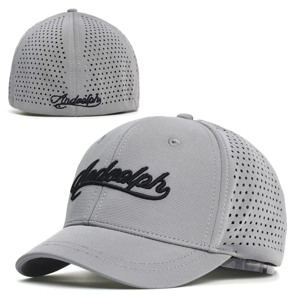 Baseballcap mit kurzem Mesh-Schirm, hinten geschlossen, für Damen und Herren, atmungsaktiv, Snapback-Cap, anliegender Dad Hat, verstellbar, einfarbig, im Trucker-Stil