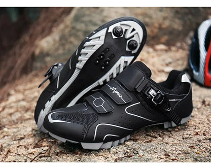 Chaussures de cyclisme unisexes à semelle rigide – Chaussures à crampons pour vélo de route 4 saisons, VTT et sports de plein air