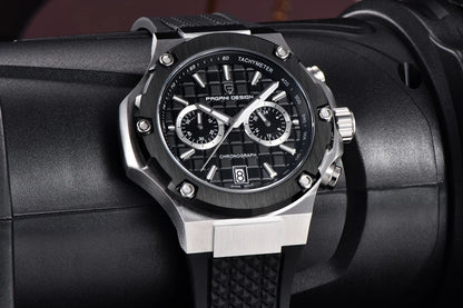 PAGANI DESIGN muški kvarcni satovi – luksuzni sportski kronograf, vodootporan, s luminescentnim kazaljkama i safirnim kristalom s antirefleksivnim premazom