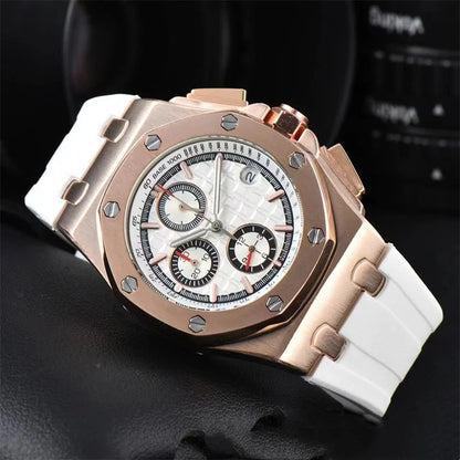 Men's Chronograph Sport Watch Date Display Luxury Chronograph Wristwatch Sport & Business Casual Watch with Rubber Strap