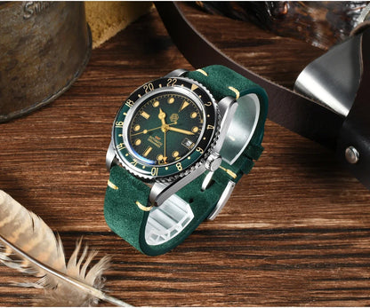 2025 New San Martin SN0134 Men Watch NH34 GMT Sandwich Dial 40mm Bidirectional Sapphire Bezel Luxury Sports Watch 20Bar Watches