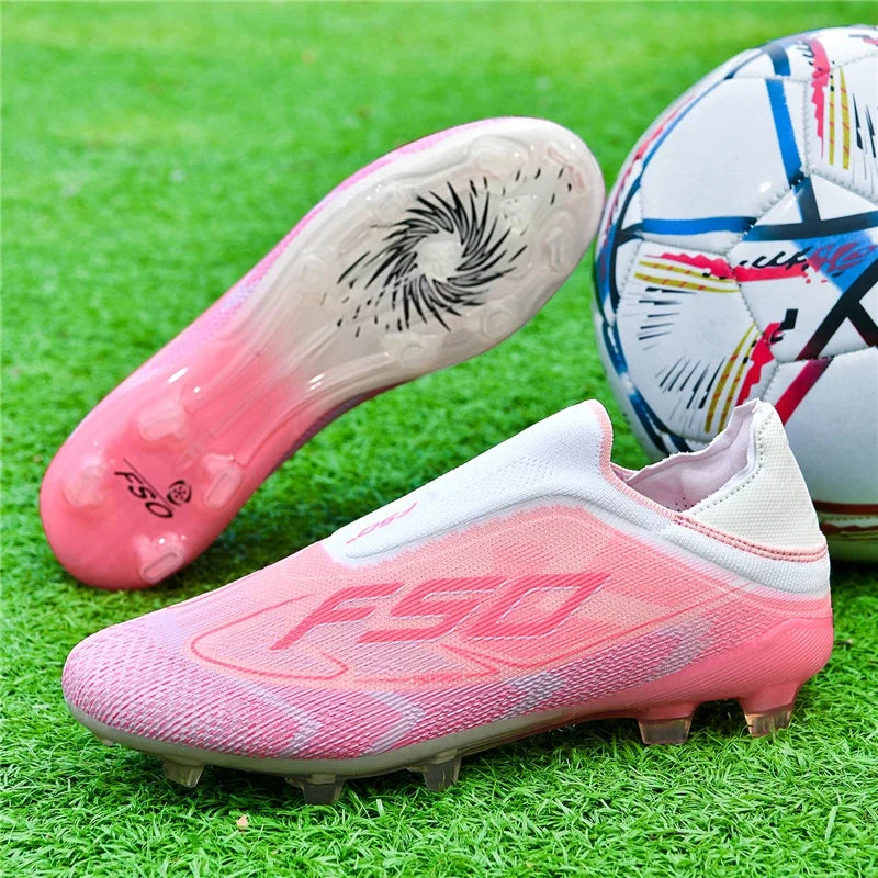 Nouvelles chaussures de football pour hommes, chaussures de sport d'extérieur, chaussures de soccer ultralégères, chaussures de futsal antidérapantes, de haute qualité, à cheville haute, respirantes, pour match