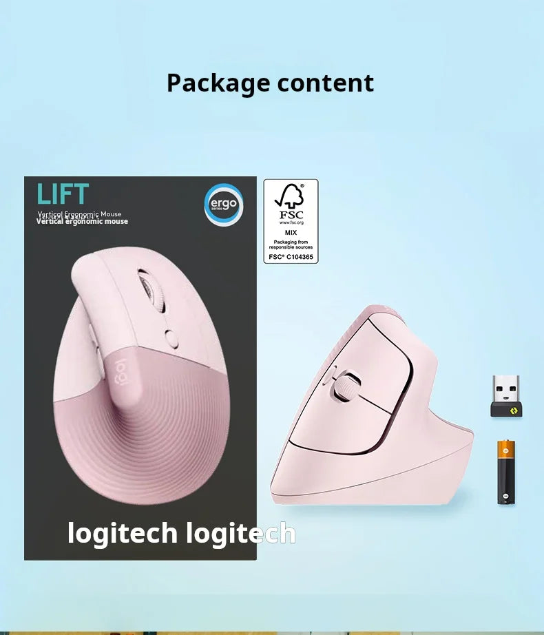 Logitech Lift Ergonomic Bluetooth Wireless Vertical Mouse Small Business Office Mouse Switch Between 3 Devices in Seconds