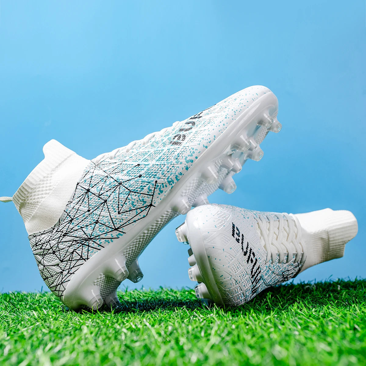 AG/FG Athletic Soccer Cleats PU Fabric Comfort Upper TPU Anti-Slip Long Studs Sole Reliable Quality Adult Kids Training Shoes