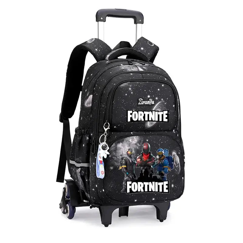 Fortnite Trolley Bag Easy Stair Climbing Anime Waterproof Wheeled Backpack Large Capacity Student Schoolbag Casual Travel Bag